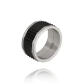 Pierścionek męski obrączka czarna Gogo - Rozmiar 28