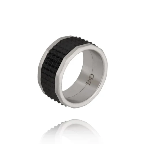 Pierścionek męski obrączka czarna Gogo - Rozmiar 28