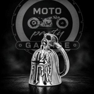 Dzwoneczek motocyklowy - Skrzydła z czarnym krzyżem