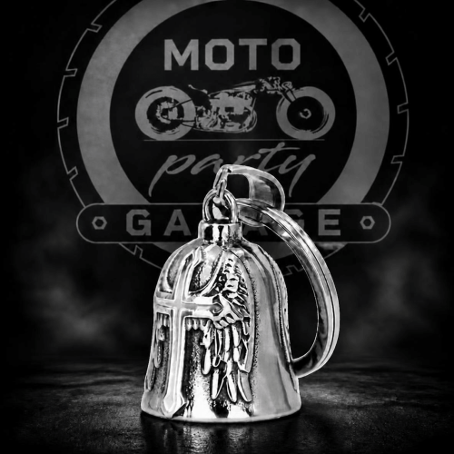 Dzwoneczek motocyklowy - Skrzydła z białym krzyżem